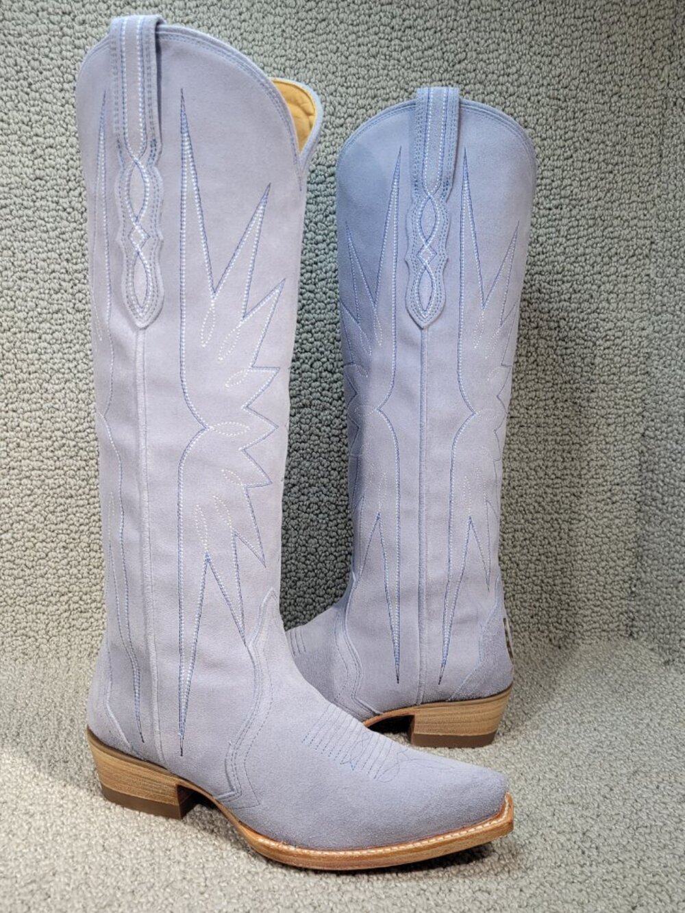 Tecovas The Loretta Women's US Size 6.5B Chambray Suede Cowgirl Boots